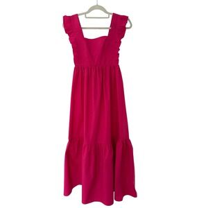 CAARA Tiered Ruffle Maxi Dress, Bow, Women's Size M